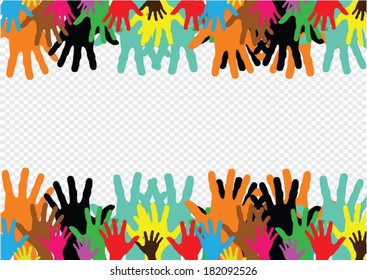 Background colorful silhouette hands design