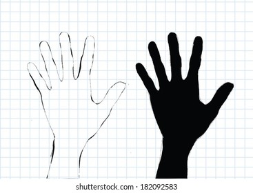 Background colorful silhouette hands design