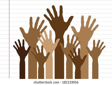 Background colorful silhouette hands design