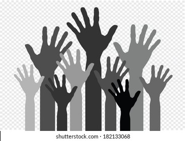 Colorful Silhouette Hands Background Stock Vector (Royalty Free) 161640728