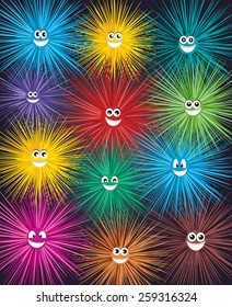 Background with colorful smiley.