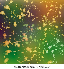 Background with colorful spots and sprays for design. Abstract vector illustration