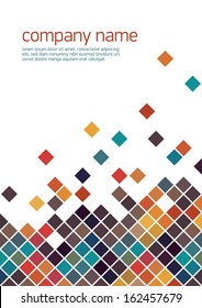 Background with colorful square cells, vector