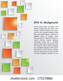 Background with colorful squares. Design template. Abstract illustration