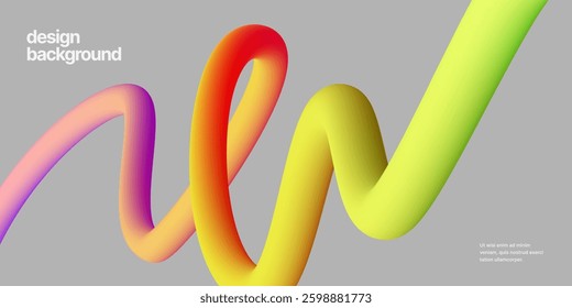 Background with colorful squiggles gradient lines design for flyer, poster, cover or banner. Vector illustrations.