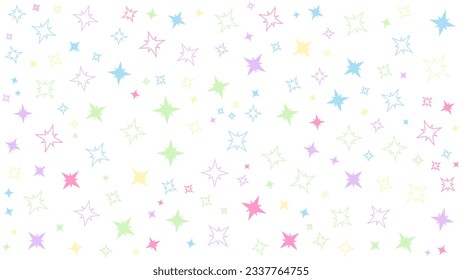 A background with colorful stars of various sizes as a pattern.