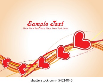background with colorful stripes and romantic red heart