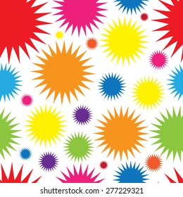 Background with colorful suns