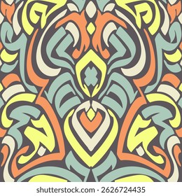 Background Colorful Symmetrical Ornamental Abstract Illustration