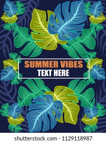 background colorful tropical flowers and fresh