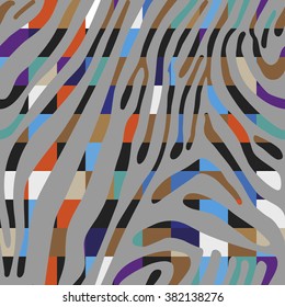 Background with colorful Zebra skin pattern