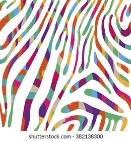 Background With Colorful Zebra Skin Pattern