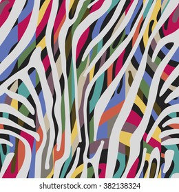 Background with colorful Zebra skin pattern