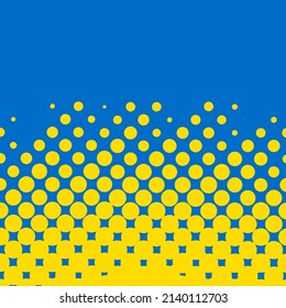 Background in the colors of the ukrainian flag. Abstract dotted background. Vector illustration. Blue and yellow background