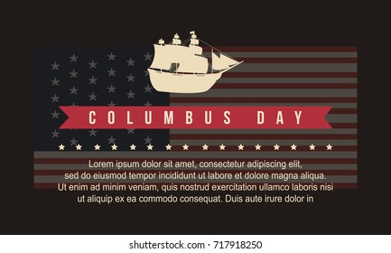 Background for Columbus Day vector art illustration