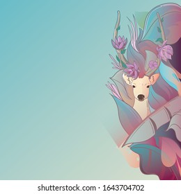 It is background combination of animal and floral element, with soft color