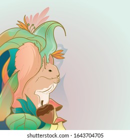 It is background combination of animal and floral element, with soft color
