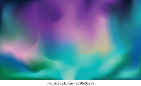 background combination of blue, green and purple colors to form a modern and beautiful aurora pattern