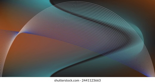 Hintergrund mit einer Kombination aus dunkelbraunen, blauen, orangen und dunkelgelben, schwarzen und weißen Linien