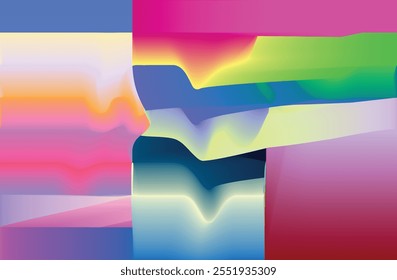 background with a combination of pink, yellow, blue, gray and green colors