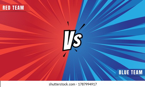 Comic de fondo medio tono rojo vs vector azul