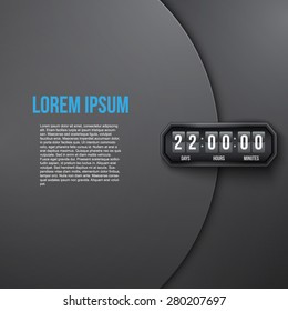 Background Coming Soon and countdown timer. Vector Illustration isolated on white background.