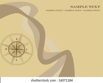 Background with compass and waves, with space for text