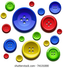 Background composed by sewing color buttons