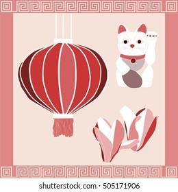 Background composed for typical chinese objects