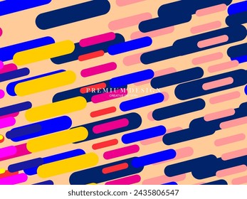 Background for the composition of colorful minimalist line art shapes with a modern concept.