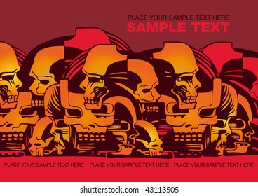 background with composition with skulls. vector illustration