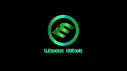 background for a computer monitor, a laptop with the Linux Mint operating system. round green logo with text on a black background. 4K size, vector. 
