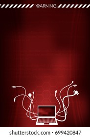 background computer virus warning hacker attract systemdown