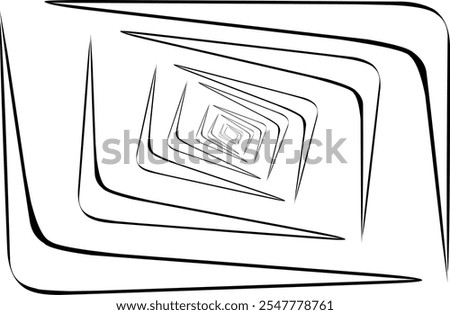 background Concentric square geometric elements. Rectangular elements square vector illustration with drawn lines