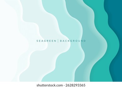 Background Concept. Colorful seagreen wave design background. for banner, leaflet ,cover, brochoure, website, poster