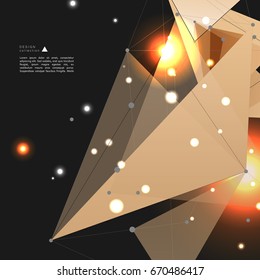 Background concept with connecting dots and lines. Abstract polygonal space.