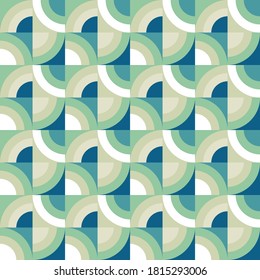 Background concept design. Abstract geometric seamless pattern. Circle shapes. Green colors. Vector illustration. 
