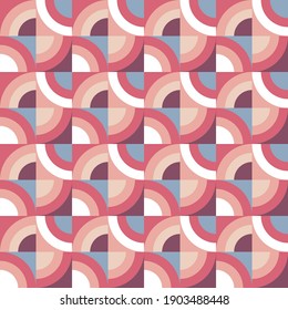 Background concept design. Abstract geometric seamless pattern. Circle shapes. Brown and beige colors. Vector illustration. 
