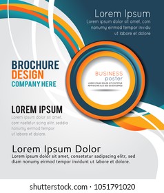 Background concept design for brochure or flyer, abstract vector illustration. Circle with wawes