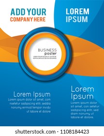 Background concept design for brochure or flyer, abstract vector illustration. Circle with wawes
