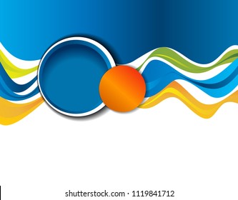 Background concept design for brochure or flyer, abstract vector illustration. Circle with waves