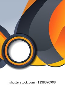Background concept design for brochure or flyer, abstract vector illustration. Circle with wawes
