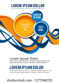 Background concept design for brochure or flyer, abstract vector illustration. Circle with waves