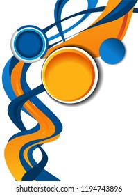 Background concept design for brochure or flyer, abstract vector illustration. Circle with waves