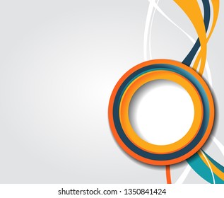 Background concept design for brochure or flyer, abstract vector illustration. Circle with wawes