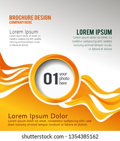Background concept design for brochure or flyer, abstract vector illustration. Circle with waves