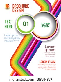 Background concept design for brochure or flyer, abstract vector illustration. Circle with waves