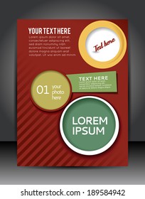 Background concept design for brochure or flyer, abstract vector illustration. Circle with waves