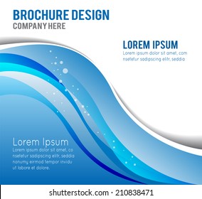 Background concept design for brochure or flyer, abstract vector illustration. Circle with wawes