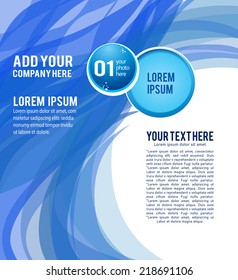 Background concept design for brochure or flyer, abstract water flow.